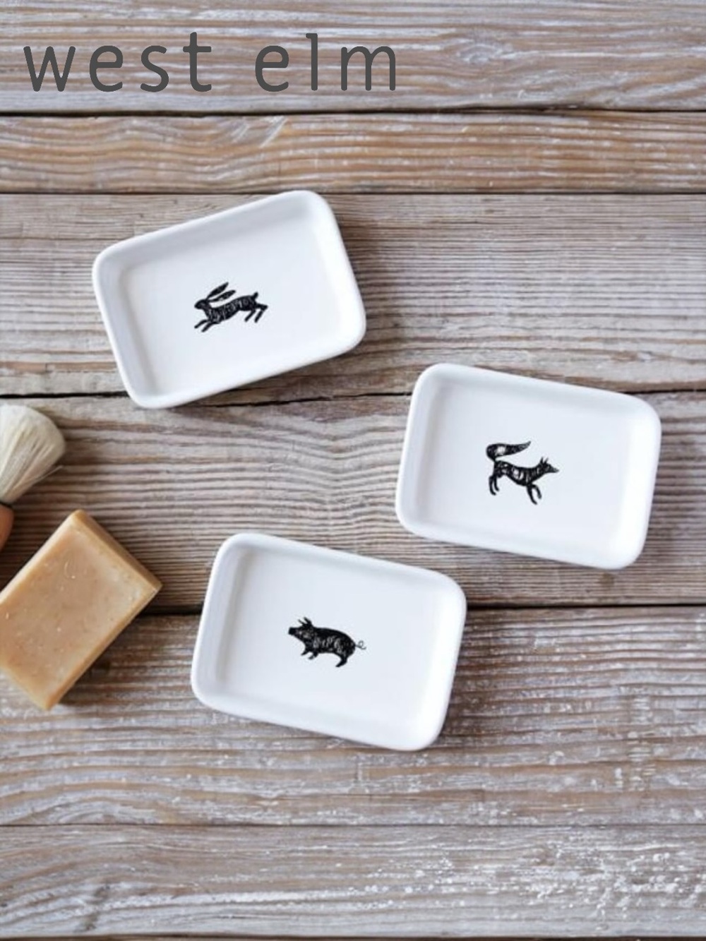 West Elm Icon Bath Tray- Rabbit